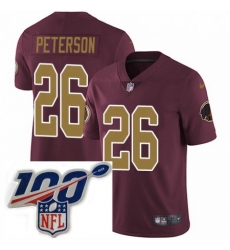 Youth Nike Washington Redskins 26 Adrian Peterson Burgundy Red Gold Number Alternate 80TH Anniversary Vapor Untouchable Limited Stitched 100th anniversary 