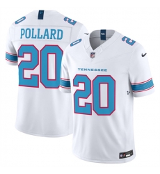 Men Tennessee Titans  20 Tony Pollard White 2026 F U S E  Vapor Limited Stitched Football Jersey
