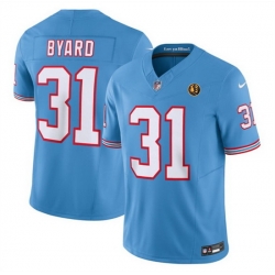 Men Tennessee Titans 31 Kevin Byard Blue 2023 F U S E  Throwback With John Madden Patch Vapor Limited Stitched Football Jersey