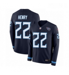 Mens Nike Tennessee Titans 22 Derrick Henry Limited Navy Blue Therma Long Sleeve NFL Jersey