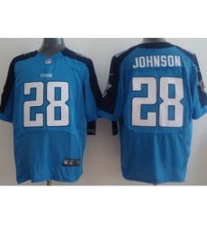 Nike Tennessee Titans 28 Chris Johnson Light Blue Elite Nike NFL Jersey