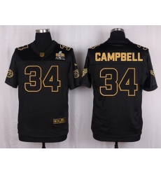 Nike Titans #34 Earl Campbell Black Mens Stitched NFL Elite Pro Line Gold Collection Jersey