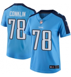 Nike Titans #78 Jack Conklin Light Blue Team Color Womens Stitched NFL Vapor Untouchable Limited Jersey