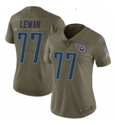 Womens Nike Tennessee Titans 77 Taylor Lewan Limited Olive 2017 Salute to Service NFL Jersey