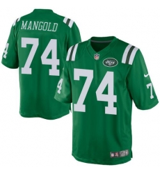 Nike Jets 74 Nick Mangold Green Mens Stitched NFL Elite Rush Jersey