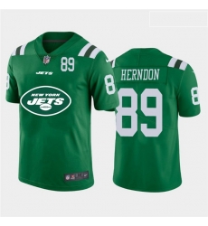 Nike Jets 89 Chris Herndon Green Team Big Logo Number Vapor Untouchable Limited Jersey