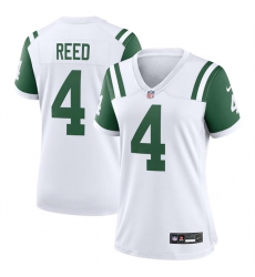 Women New York Jets 4 D J  Reed White Classic Alternate Stitched Jersey