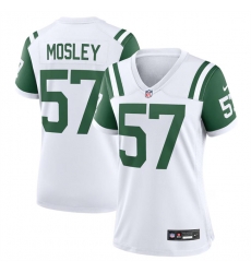 Women New York Jets 57 C J  Mosley White Classic Alternate Stitched Jersey