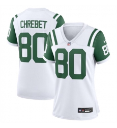 Women New York Jets 80 Wayne Chrebet White Classic Alternate Stitched Jersey