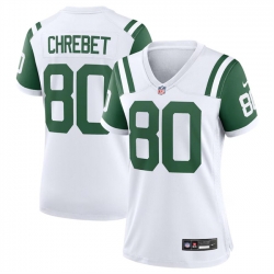 Women New York Jets 80 Wayne Chrebet White Classic Alternate Stitched Jersey