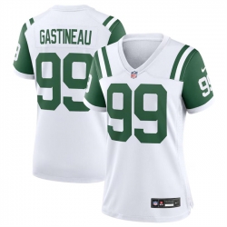 Women New York Jets 99 Mark Gastineau White Classic Alternate Stitched Jersey