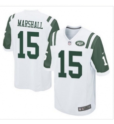 Youth New Jets #15 Brandon Marshall White Stitched NFL Elite Jersey