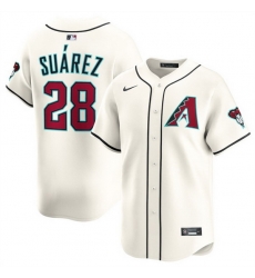 Men Arizona Diamondbacks 28 Eugenio Suarez 2023 24 Cream Home Limited Stitched Baseball Jersey Men Arizona Diamondbacks 28 Eugenio Suarez 2023 24 Cream Home Limited Stitched Baseball Jersey