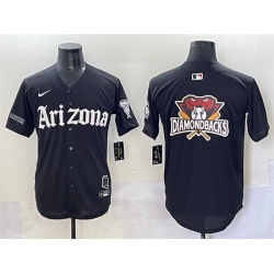 Men Arizona Diamondbacks Team Big Logo Black  27Gothic Desert Fang Edition 27 Vapor Premier Limited Stitched Baseball Jersey