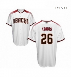 Mens Arizona Diamondbacks 26 Yasmany Tomas Replica White Home Cool Base Baseball Jersey