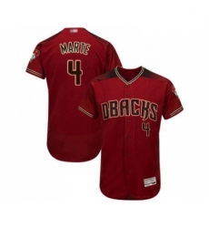 Mens Arizona Diamondbacks 4 Ketel Marte Red Alternate Authentic Collection Flex Base Baseball Jersey