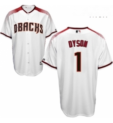 Mens Majestic Arizona Diamondbacks 1 Jarrod Dyson Replica White Home Cool Base MLB Jersey 