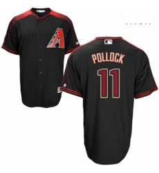 Mens Majestic Arizona Diamondbacks 11 A J Pollock Replica Black Alternate Home Cool Base MLB Jersey