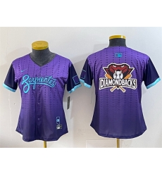 Women Arizona Diamondbacks Team Big Logo Purple 2025 City Connect Limited Stitched Baseball Jersey 1