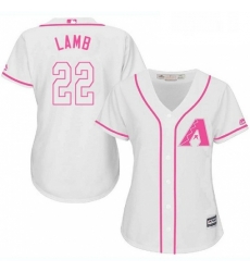 Womens Majestic Arizona Diamondbacks 22 Jake Lamb Authentic White Fashion MLB Jersey 