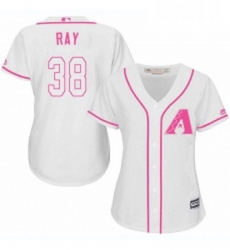 Womens Majestic Arizona Diamondbacks 38 Robbie Ray Replica White Fashion MLB Jersey 