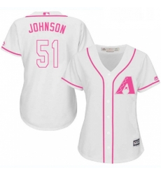 Womens Majestic Arizona Diamondbacks 51 Randy Johnson Authentic White Fashion MLB Jersey