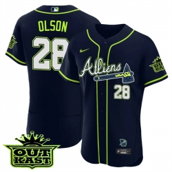 MEN 27S ATLANTA BRAVES ATLIENS 28 Matt Olson FLEX BASE JERSEY   ALL STITCHED