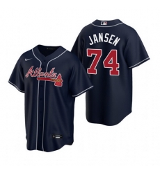 Men Atlanta Braves 74 Kenley Jansen Navy Cool Base Stitched Baseball jersey