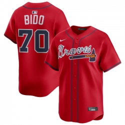 Men Atlanta Braves Nike Alternate Limited Jersey Red Bido Osvaldo 70