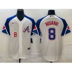 Men's Atlanta Braves #8 Eddie Rosario Number White 2023 City Connect Cool Base Stitched Jersey