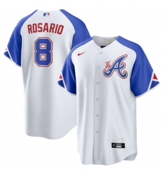 Men's Atlanta Braves #8 Eddie Rosario White 2023 City Connect Cool Base Stitched Jersey