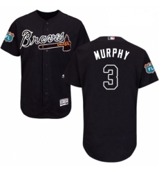 Mens Majestic Atlanta Braves 3 Dale Murphy Navy Blue Alternate Flex Base Authentic Collection MLB Jersey