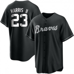 Men's Replica Michael Harris II Atlanta Braves White Black Jersey