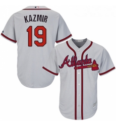 Youth Majestic Atlanta Braves 19 Scott Kazmir Authentic Grey Road Cool Base MLB Jersey 