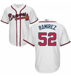 Youth Majestic Atlanta Braves 52 Jose Ramirez Authentic White Home Cool Base MLB Jersey 