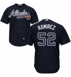 Youth Majestic Atlanta Braves 52 Jose Ramirez Replica Blue Alternate Road Cool Base MLB Jersey 