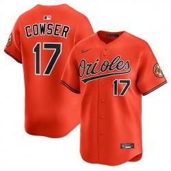 Men Baltimore Orioles 17 Colton Cowser Orange 2025 2nd Alternate Limited Stitched Baseball Jersey