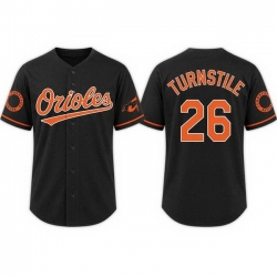 Men Baltimore Orioles  26 Turnstile Night Black 2026 Stitched Baseball Jersey