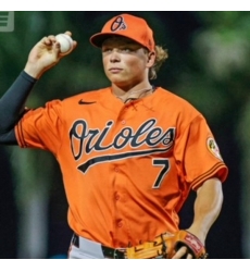 Men Baltimore Orioles 7  HOLIDAY Orange Cool Base Stitched Jersey