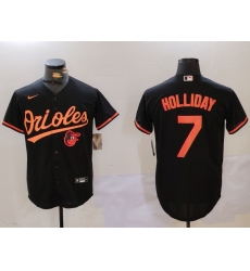 Men Baltimore Orioles 7 Jackson Holliday Black Cool Base Stitched Baseball Jersey 5