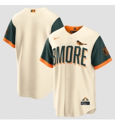 Men Baltimore Orioles Blank Natural 2026 City Connect Stadium Stitched Baseball Jersey