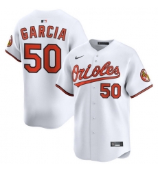 Men Baltimore Orioles Nike Home Limited Jersey White Garcia Rico 50