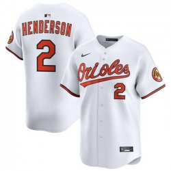 Men Baltimore Orioles Nike Home Limited Jersey White Henderson Gunnar 2