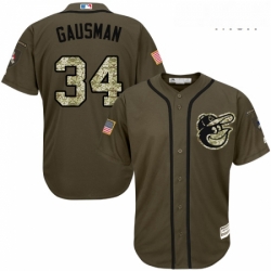 Mens Majestic Baltimore Orioles 34 Kevin Gausman Authentic Green Salute to Service MLB Jersey