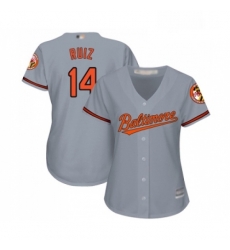 Womens Baltimore Orioles 14 Rio Ruiz Replica Grey Road Cool Base Baseball Jersey 