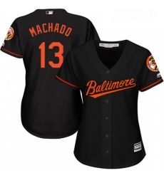 Womens Majestic Baltimore Orioles 13 Manny Machado Authentic Black Alternate Cool Base MLB Jersey