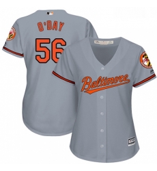 Womens Majestic Baltimore Orioles 56 Darren ODay Authentic Grey Road Cool Base MLB Jersey