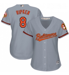 Womens Majestic Baltimore Orioles 8 Cal Ripken Replica Grey Road Cool Base MLB Jersey