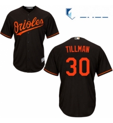 Youth Majestic Baltimore Orioles 30 Chris Tillman Replica Black Alternate Cool Base MLB Jersey