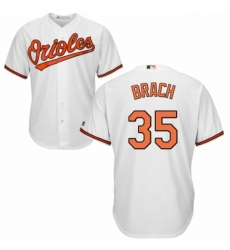 Youth Majestic Baltimore Orioles 35 Brad Brach Replica White Home Cool Base MLB Jersey 